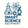 Logo of Smart Science Equipment featuring a circuit-themed flask, atom symbol, gear, and microscope — representing innovation in open-source, IoT-enabled lab tools.